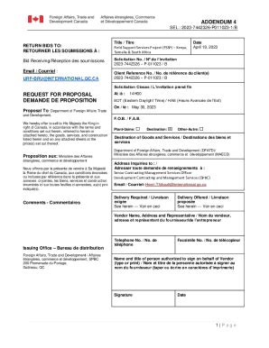 Fillable Online ADDENDUM 3 REQUEST FOR PROPOSAL DEMANDE Fax Email