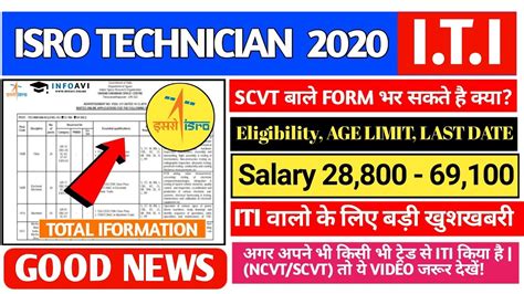 ISRO TECHNICIAN B RECRUITMENT 2020 VSSC ITI VACANCY FULL DETAL