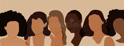 Group Of African American Pretty Girls Female Portrait Black Beauty