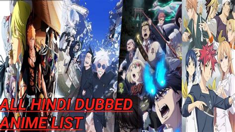 All Hindi Dubbed Anime List Youtube