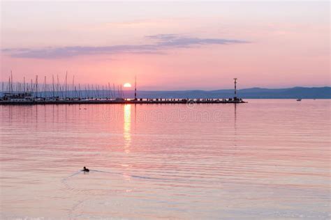 Lake Balaton in Siofok, Hungary Stock Photo - Image of idyllic ...