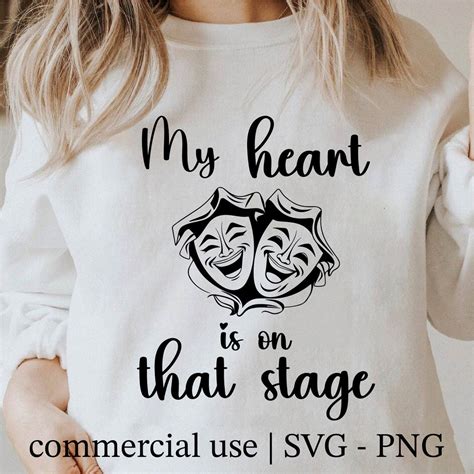 My Heart Is On That Stage Svg Theatre Faces Svg Theatre Mask Svg Drama Svg Tragedy Mask Svg