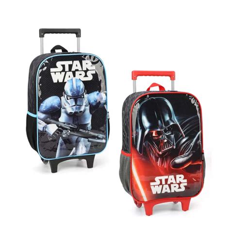 Mochila Star Wars Rodinha - Mochila escolar rodinha Star Wars Luxcel - Papelaria Barão