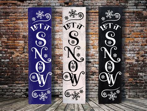 Let It Snow Hand Painted Vertical Wooden Signs Etsy