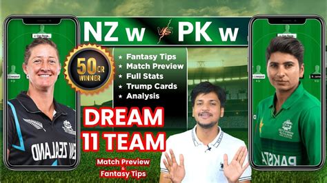 Nz W Vs Pk W Dream Team Today Prediction Pk W Vs Nz W Dream