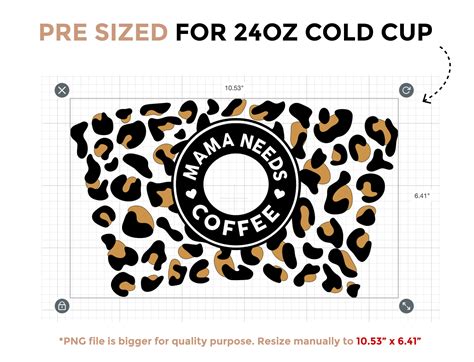 Mama Needs Coffee Leopard Starbucks Cup Svg Starbucks Leopard Etsy