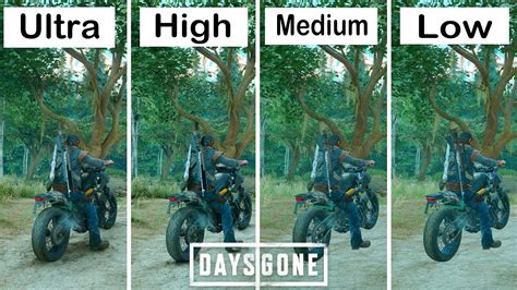 Days Gone Ultra Vs High Vs Medium Vs Low Graphics Comparison Gameplay Pc 4k 60fps Youtube