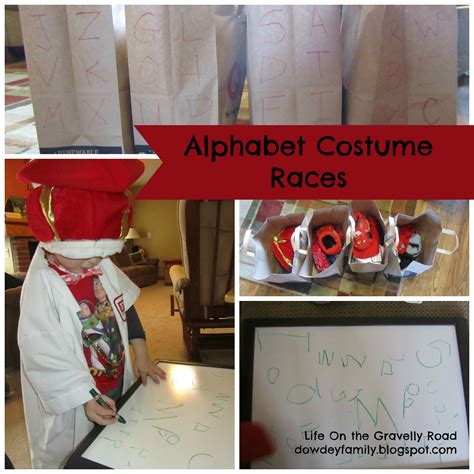 Life On The Gravelly Road Alphabet Costume Races