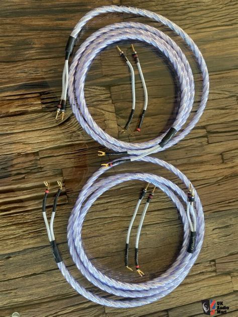 Pair Of Qed Genesis Silver Spiral Speaker Cable M Long Jumpers Photo