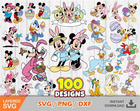 Mickey and Friends Easter Clipart Bundle Easter Svg Cut Files - Etsy UK