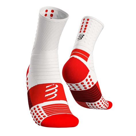 Skarpety do biegania COMPRESSPORT PRO MARATHON SOCKS biało czerwony