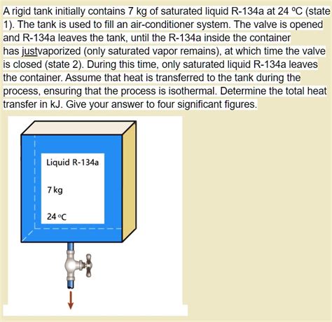 SOLVED A Rigid Tank Initially Contains 7 Kg Of Saturated Liquid R 134a