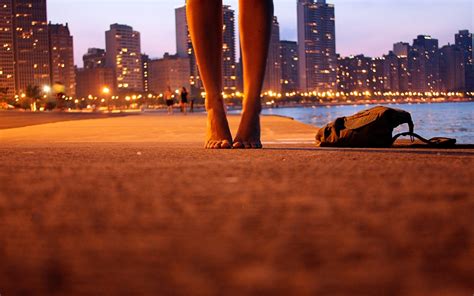 Wallpaper Sunlight Lights Sunset Cityscape Night Barefoot