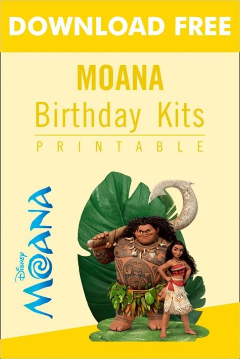 Free Printable Moana Birthday Party Kits Template Download