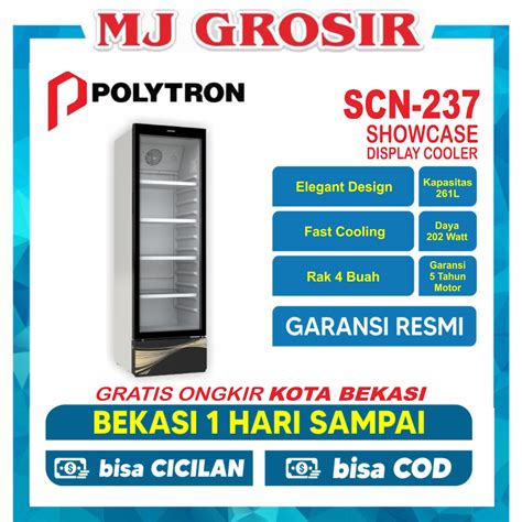 Jual SHOWCASE POLYTRON SCN 237 L 4 RAK DISPLAY COOLER KULKAS LOW WATT