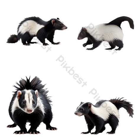 Collection Of Black And White Skunk Isolated On A Background Png Images