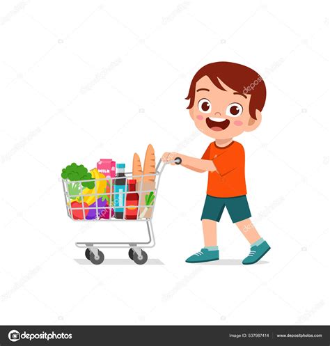 Einkaufswagen Mit Lebensmittel Clipart
