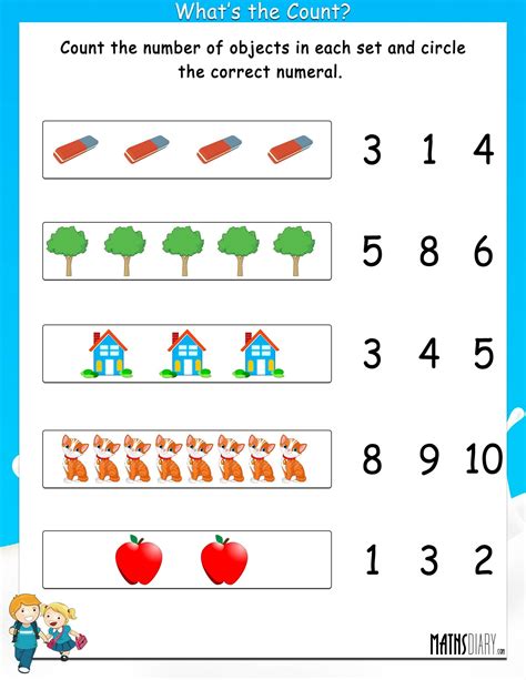 Count And Circle The Correct Numbers