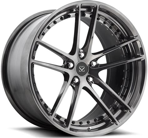 Black And Silver Aluminum Alloy Wheels Monoblock Alloy Wheels Two Tone