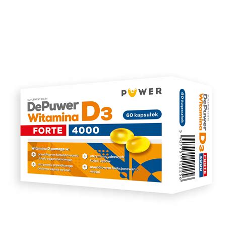 DePuwer Witamina D3 4000 60 Kapsułek W Oleju Słonecznikowym 14693593619