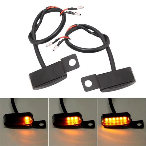 Pcs Led Turn Signal Indicators Flowing Running Water Light Amber