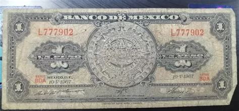 Billete De Un Peso De Calendario Azteca En Venta En Miahuatlan De