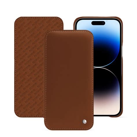 Housse Cuir Apple IPhone 15 Pro Max Rabat Horizontal Marron Cuir