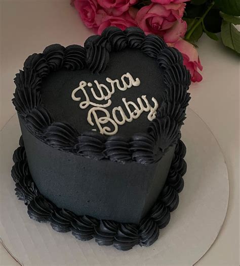 Libra Black Heart Cake Heart Shaped Birthday Cake Heart Birthday