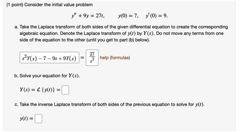 Solved Point Consider The Initial Value Problem Y Y T Y