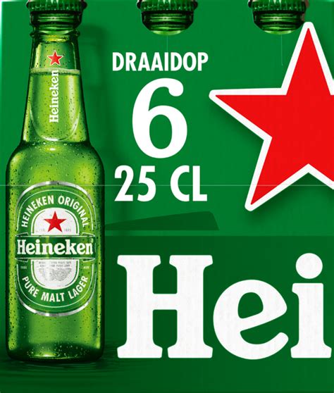 Prijs set van 6 flesjes á 0 25 liter Heineken Pilsener biernet nl