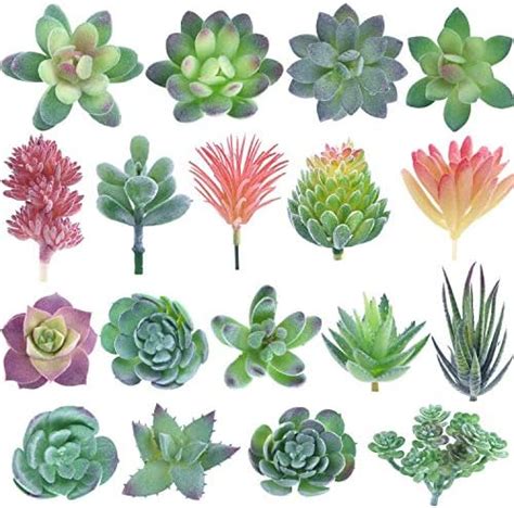 24 Pack Mini Artificial Succulent Plants Unpotted Fake Succulents