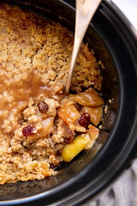 Overnight Crockpot Apple Cinnamon Oatmeal Recipe How To Make Oatmeal