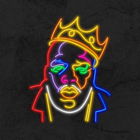 The Notorious Big Led Neon Sign Iconic Neon Portraits Etsy Canada