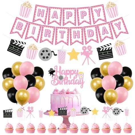 K Kumeed Happy Birthday Decorations Movie Theme Party Decorations Pink