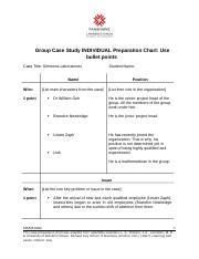 C Docx Group Case Study Individual Preparation Chart Use Bullet