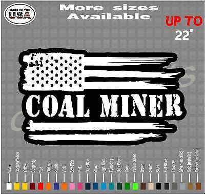 Coal Miner American Flag Vinyl Decal Sticker | Coal Miner Flag Decals ...