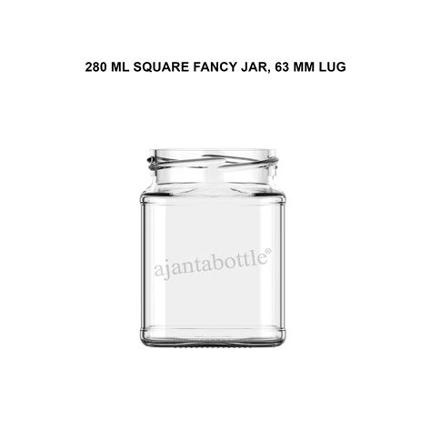 Ml Square Fancy Glass Jar Mm Lug Neck Ajanta Bottle Pvt Ltd