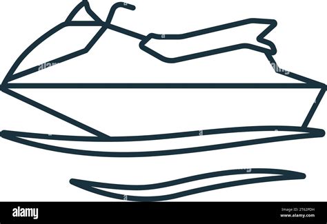 Jet Ski Outline Icon Monochrome Simple Sign From Transportation Collection Jet Ski Icon For