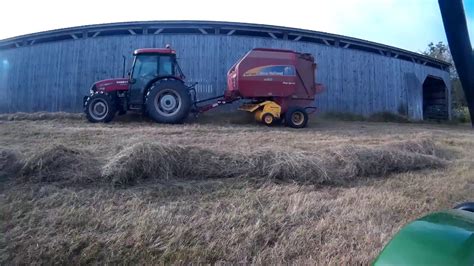 Baling Hay New Holland Br7060 Baler And Case 85c Youtube