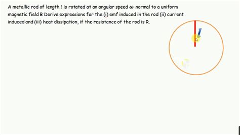 A Metallic Rod Of Length L Is Rotated With Angular Frequency YouTube