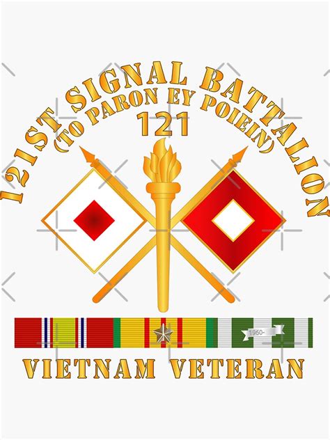 Army St Signal Bn W Br Vietnam Veteran W Bn Num X Sticker