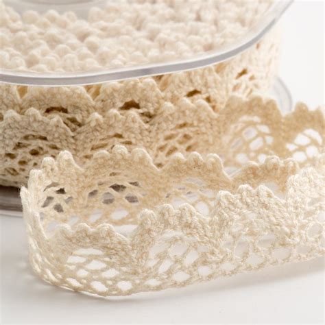 Cream Cotton Lace Scalloped Edge Ribbon Mm X M By Favour Lane