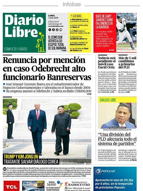 Diario Libre Republica Dominicana 1 De Julio De 2019 Infobae