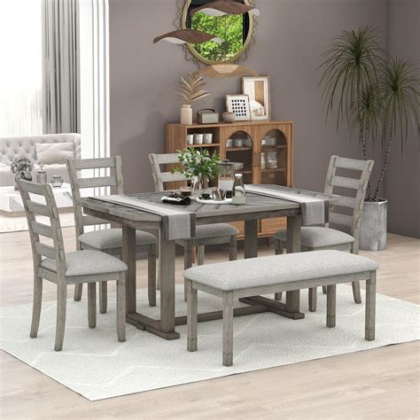 Amazon Lumisol Farmhouse Dining Table Set Pc Kitchen Table Set