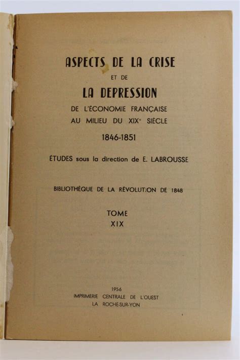 Collectif Aspect De La Crise Et De La Depression De L Economie