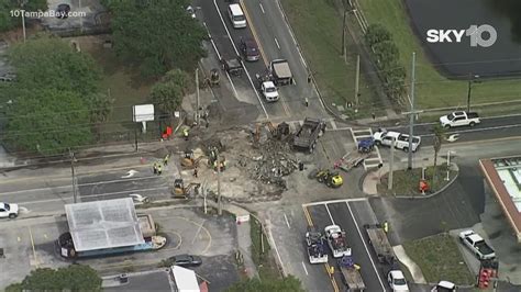 Gandy Boulevard Himes Avenue Reopened After Water Main Break Wtsp