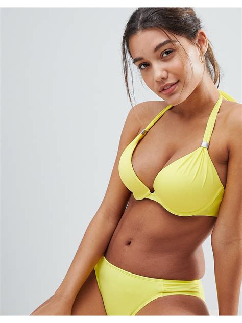 Dorina Super Push Up Bikini Top In Yellow Lyst