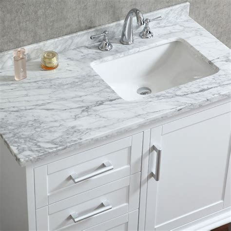 Ace 42 Inch Single Sink White Bathroom Vanity With Mirror White