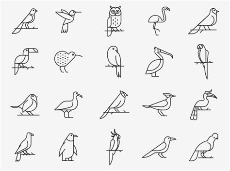 20 Bird Vector Icons