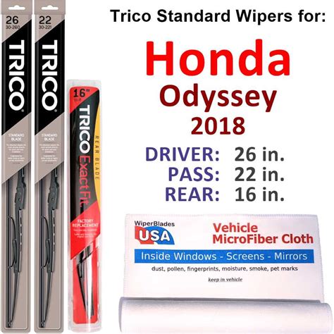 2018 Honda Odyssey Wiper Blades Set Of 3 W Rear Wiper Walmart